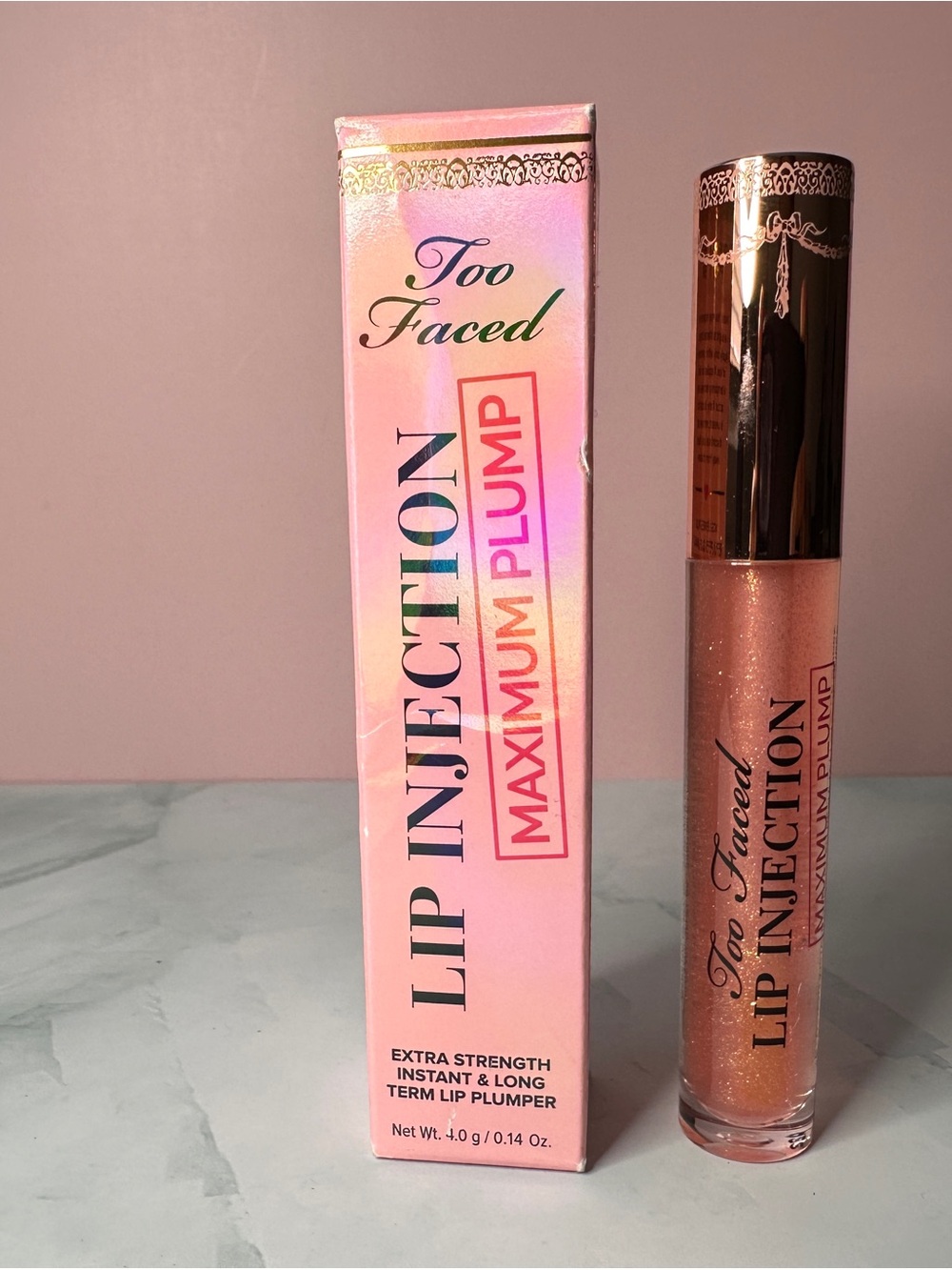 Too Faced Lip Injection Maximum Plump Lip Gloss — Shimmery Rose Gold